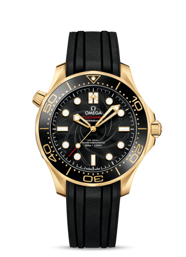 Omega Seamaster Diver 300M Master Co-Axial 42 James Bond Yellow Gold / Black / Rubber